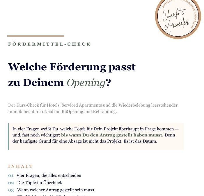 Fördermittel Hotel, Tourismusförderung , GRW Förderung Hotel, BAFA Beratungsförderung , Fördermittel Serviced Apartments, Hotel Opening Förderung , Zuschuss Hotelbau, Fördermittelcheck,